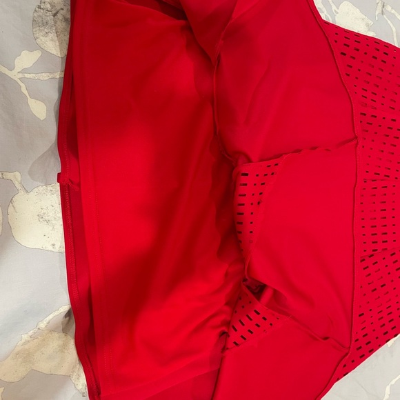 Joseph Ribkoff Fit & Flare Red Midi Dress with Lasercut Square Eyelets, size 8 - Picture 4 of 7